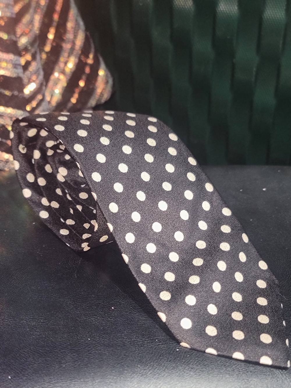 Tom Ford Black Tie with White Polka Dots